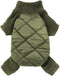 Fitwarm Dog Argyle Puffer Pajamas, Turtleneck Dog Clothes for Small Dogs Girl Boy, Pet Onesie with Feet, Fuzzy Cat Outfit, Olive Green, XXL...
