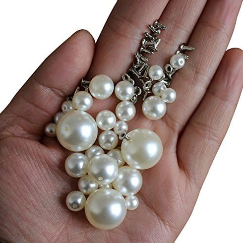 AKOAK 100 Set Pearl Rivet,Half Hole Faux Pearls Rivets Studs Buttons for Hat/Shoe/Clothes/Bag/Skirt/Bridal Veil DIY Accessories (10.0mm)...