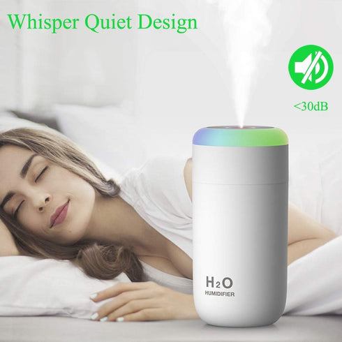 Plant Humidifier, 350ml USB Mini Humidifier for Plants, Small Plant Humidifier with Night Light, Cool Mist Humidifier Baby, Plant Humidifier indoo...