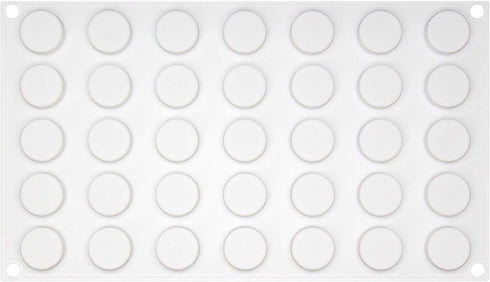 FUNSHOWCASE Mini Round Disc Silicone Mold Tray per Cavity 0.9x0.9x0.4inch 35 Cavities...