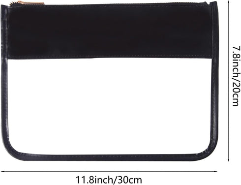 Makeup Bag Waterproof Leather Cosmetic Bag Toiletry Bag,DIY Chenille Letter Bag Nvlon Clear Travel Makeup Bag for Women Girls (Black)...