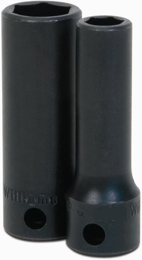 Williams JHW12M-608 SUPERTORQUE 3/8-Inch Drive Deep Impact 6 Point Socket, 8mm Size, Black Industrial Finish, Designed for Maximum Engagement on 6...