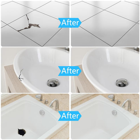Tub Repair Kit White & Porcelain Repair Kit 3.7 OZ - Bathtub Repair Kit for Cracked Bathtub, Fiberglass Repair Kit with Super Adhesion, Works on C...