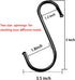 5 inch Extra Large S Hooks for Hanging, 6 Pack Heavy Duty Black S Hooks for Closet,Jeans Plants Jewelry Kitchen Pot Pan Cups Towels Hats...