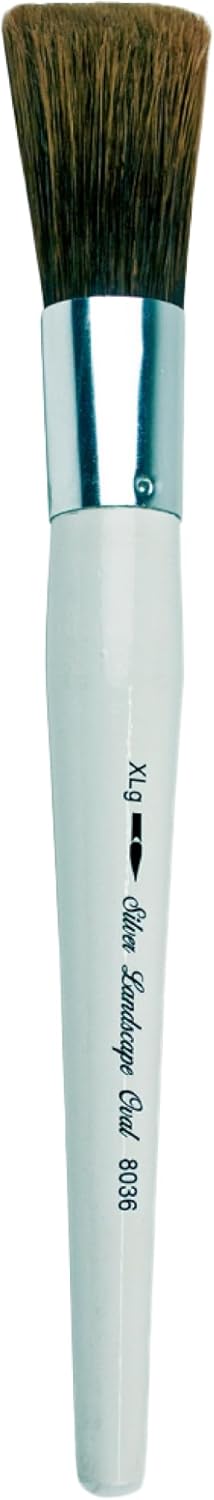 Silver Brush Limited 8036XLG Silver Jumbo Landscape Oval Brush, Large Murals, Easel Painters and Furniture, Size Extra Large, Short Handle...