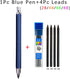 5.6mm metal drawing pencil with 4 2B 4B 6B 8B lead sets professional art sketch mechanical pencil Kawaii stationery can be filled (Blue)...
