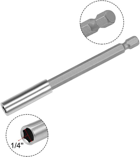 uxcell Extension Extend Socket Drill Bit Holder Magnetic Hex Screwdriver Power Tools,4-inch Length,1/4inch-Hexagon Drill...