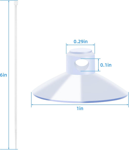 AQUANEAT 20 Pack Suction Cups with 40/100 Zip Ties for Aquarium Fish Tank Decoration Moss Shrimp Nest (20 Pack with 40 Zip Ties)...