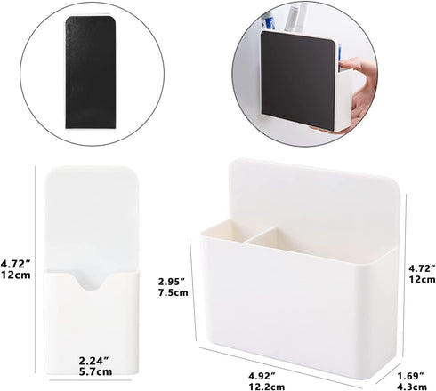 2 Pcs Magnetic Marker Holder Wall Mount Marker Holder for Dry Erase Whiteboard Fridge, Self Adhesive Magnetic Pencil Holder Caddy for Home Office ...