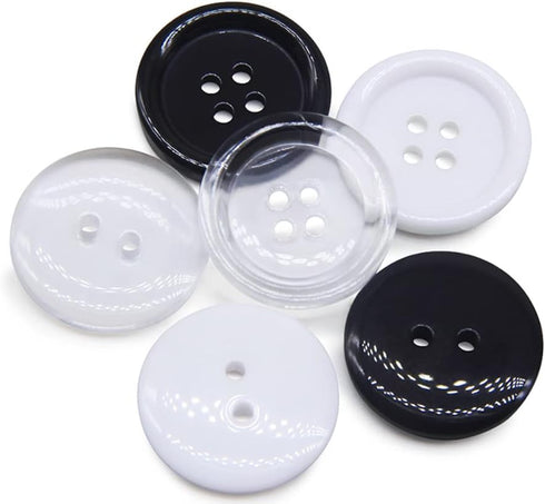 AKOAK 50 Pcs/Lot Resin Round Buttons, 2 Holes 20 mm Sewing Craft Buttons, for Clothing Sewing Shirt Scrapbooking Card DIY Crafts Supplies (Black)...