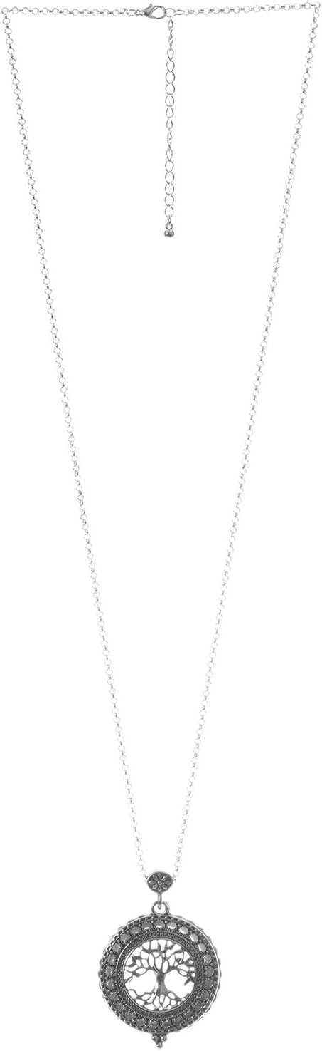 Artisan Owl Tree of Life 4x Magnifier Magnifying Glass Sliding Top Magnet Pendant Necklace, 30"...