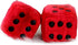 Giveme5 3 inch Pair of Retro Square Mirror Hanging Couple Fuzzy Plush Dice with Dots for Car Interior Ornament Decoration (Red)...
