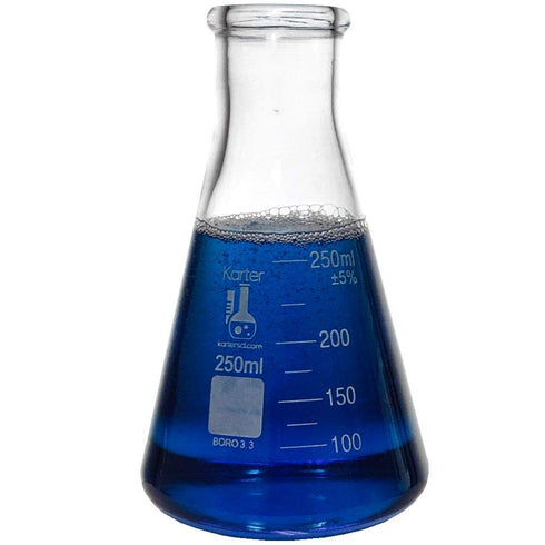 Glass Erlenmeyer Flask Set - 3 Sizes - 50, 150 and 250ml, Karter Scientific...