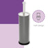 Home Basics Toilet Brush with Swirl Canister, Grey | Sturdy Base | Embossed Design | Neutral Color...