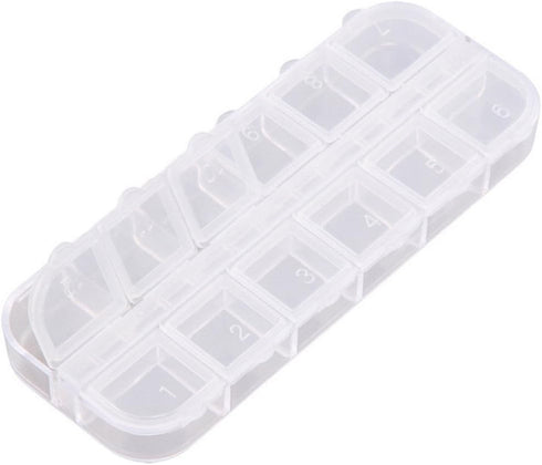 6 Pieces Nail Art Tool Jewelry Storage Box, 12 Compartments Plastic Rhinestone Organizer Container Case, Display Containers...
