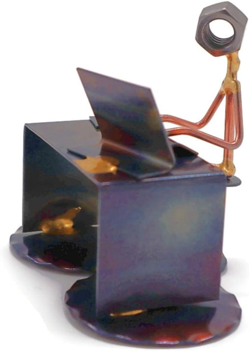 Software Developer - Handmade Metal Figurine - Hand Welded Metal Art and Recycled Metal Sculptures - Unique Desk Accessories, Office Decor, & Offi...