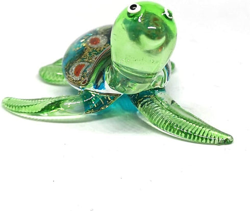 ZOOCRAFT Sea Turtle Hand Blown Glass Figurine Collectible Aquarium Miniature Home Garden Decor Personalized Gift...