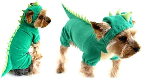 Hotumn Dinosaur Dog Halloween Costume Pet Dino Hoodie for Small Dogs (X-Large, GN)...