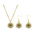 Antique Gold Sunflower Dangle Earrings Sunflower Necklace Jewelry Set (Antique gold)...