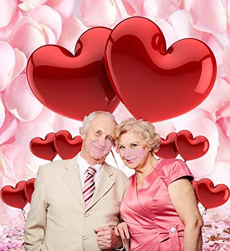Valentine's Day Love Heart Photography Backdrops 5x7ft Pink Rose Flowers Wedding Photo Background for Pictures Newborn Bridal Shower Birthday Part...