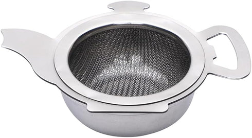 HealthAndYoga™ Stainless Steel Tea Strainer with a Utility Cup - Elegant Kettle design...