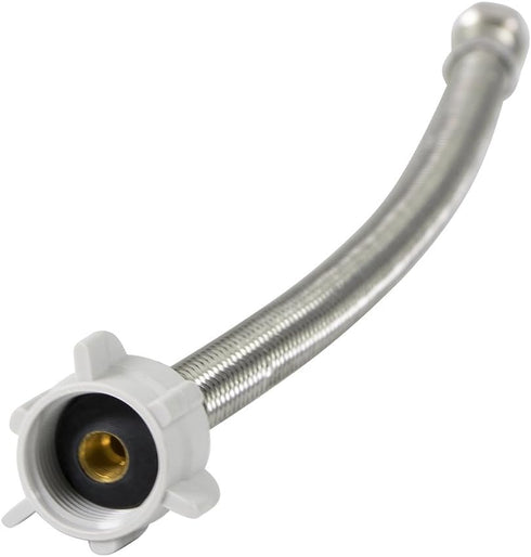 CNCT1274 No Lead Stainless Steel Braided Tank Supply Line with 3/8'' Compression Fitting and 44020 BC Plastic Nut, 12...
