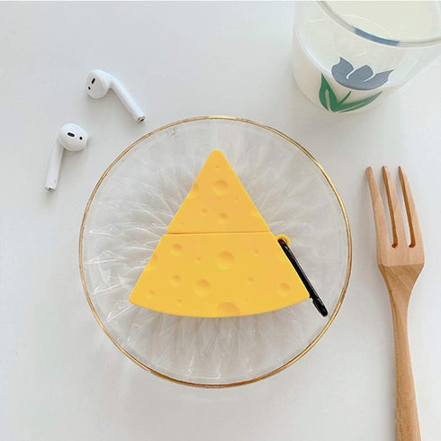 UnnFiko Super Cute Cheese Case, 3D Cartoon Soft Thicken Protective Mini Bag Silicone Creative Airpods Pro Cover with Keychain (Cheese, AirPods Pro...