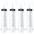 4 Pack 150ml/cc Large Syringe with Cap, Individually Sterile Sealed Plastic Liquid Syringes with Measurement for Scientific Labs, Measuring Liquid...