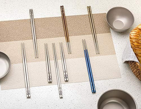 Keith Titanium Ti5633 Solid Square Handle Chopsticks with Aluminum Case (Grey) ??????? Keith's 18th Anniversary: Exclusive Price!...