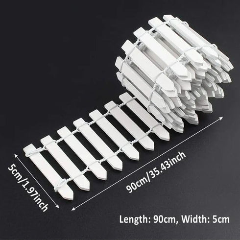 White Miniature Garden Fence Wooden Picket Fence Border Bonsai Fairy Garden Decoration Ornament Decorative Fences...