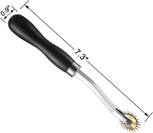 RJWKAZ Perfect 4mm Pattern Wheel Needle Point Tracing Wheel Sewing Wheel Leather Paper Cloth (Black)...