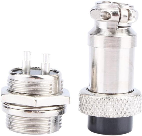 Yosoo M16 16mm 2 Pin Screw Type Electrical Aviation Plug Socket Connector Used in and Electronic Connector of Aviation (2 Pin)...