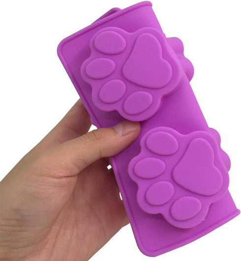 4 Pcs Silicone Candy Chocolate Molds, FineGood Puppy Dog Paw & Bone Shaped Ice Cube Trays Cookies Baking Pans for Making Frozen Dog Treats Soap Ba...