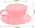 Silicone Cupcake Liners, 16 Pcs Silicone Muffin Cups for Baking, Reusable Muffin Liners, Teacup Cupcake Baking Cups, 8 Cups & 8 Saucers, Pink...