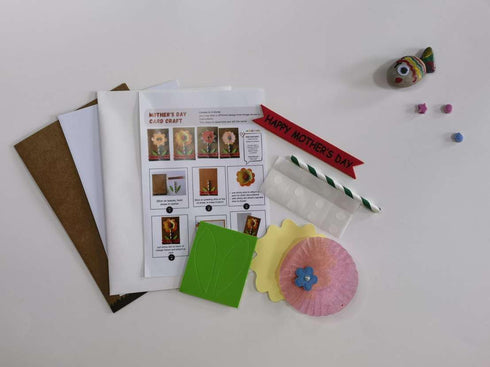 4E's Novelty DIY Mothers Day Craft Kit for Kids 12 Pack, Flower Card Making Kit Spring Bulk Handmade Happy Mother's Day Greeting Card Gifts for Ki...