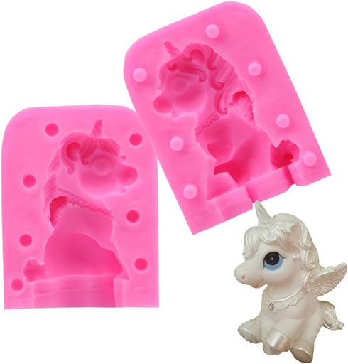 WonDerfulC Unicorn Silicone Mold 3D Horse Fondant Clay Ice Cube Mould DIY Baking Tool Cake Decoration Molds...