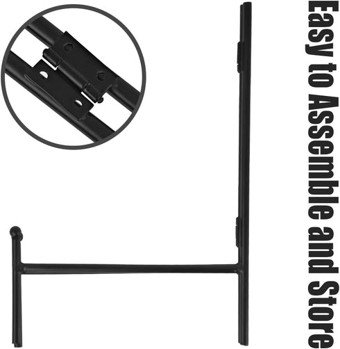 Awesomes Adjustable Iron Display Stands Foldable Plate Holder Decorative Metal Easel Frame Photo Tablets Books Storage 2 Pack (Black, 9.1"*6.3")...