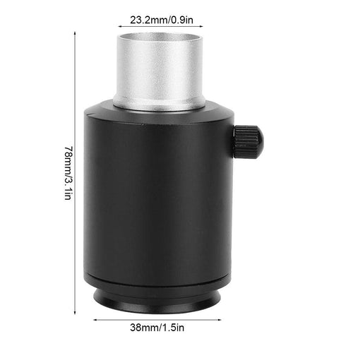 Microscope Lens Adapter, Stereo Microscope Mount Lens Camera Adapter Made of Aluminum Alloy for Stereoscopic Microscope, 25mm or 23.2mm Camera Int...