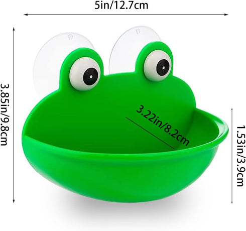 Frog Habitat with Suction Cup, 2 Pcs Cute Fish Tank Accessories Frog Dish Holder Frog Decor Frog Terrarium Decor for Tree Frog Toad Tadpole, Plast...