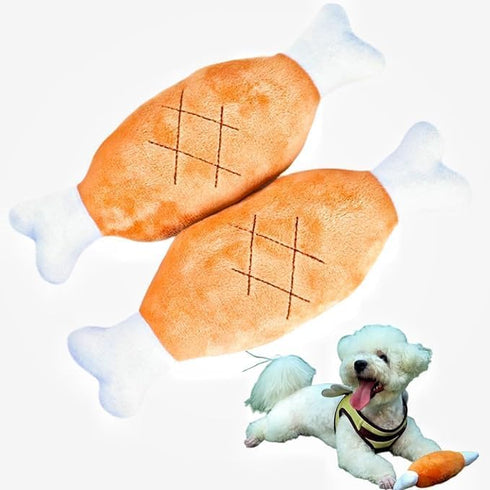 Dog Chicken Leg Toy Chicken Plush Pet Toy Chicken Drumstick Shape Plush Toy Pet Squeaky...