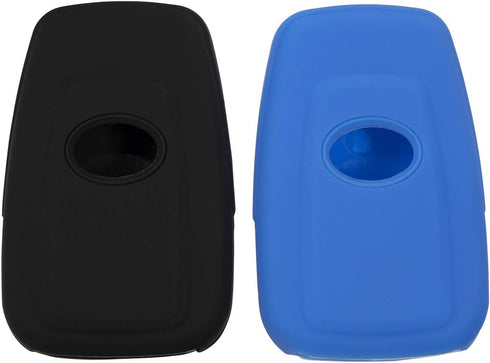 Lcyam Silicone Key Fob Cover Compatible with Toyota 4Runner RAV4 XLE Highlander XSE Camry SE Prius CHR Corolla ( Black Blue, 4 Button)...