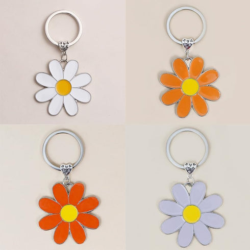tenghong2021 Cute Daisy Keychain Bag Charm Floral Charm for Purse Keys Metal Keyring Gift for Women Flower Lovers Accessories...