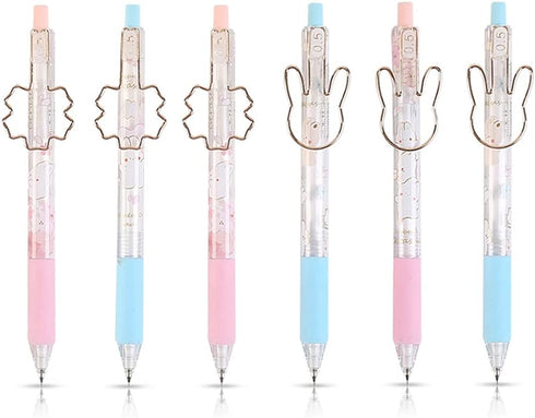 Rabbit Mechanical Pencil Set with Lead, 6 pcs 0.5mm Mechanical Pencils With 6 Pack HB Pencil Leads for Writing Draft, Drawing, Sketch, Architectur...