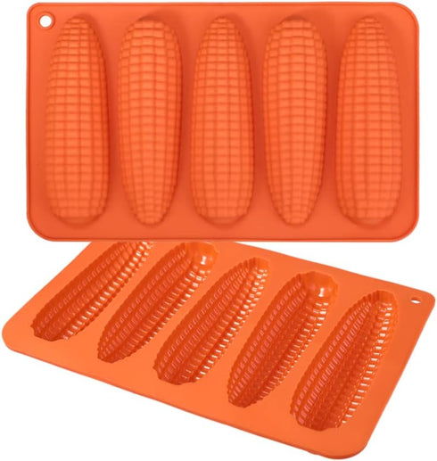 Webake Corn Stick Bread Pan Set of 2, Silicone Corn Cob Bread Molds for Baking Corn Dog Pan Cornbread Southern Corn Sticks...