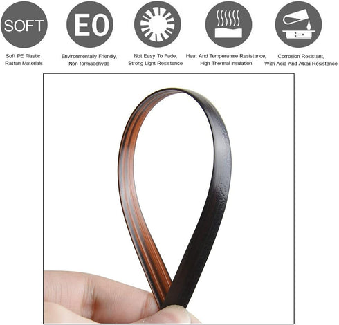Wicker Repair Material? Flat Synthetic Rattan Weaving Material Plastic Rattan for Knit and Repair Chair Table,Storage Basket,Ect (Coffee Gradient ...