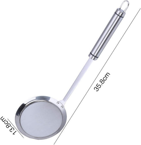 Strainers Fine Mesh, SUS 304 Premium Stainless Steel Fine Mesh Food Strainer Kitchen Colander Sieve Sifter Hand-held Oil Spoon Seives with Good Gr...