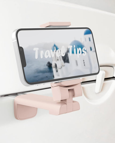 MiiKARE Airplane Travel Essentials Phone Holder, Universal Handsfree Phone Mount for Flying with 360 Degree Rotation, Table-Pink......