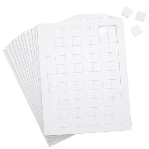 Juvale 12 Pack 3D Foam Squares for Crafts - 0.4 x 0.4 x 0.07 in White - Dimensionals for Card Making...