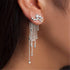 fxmimior Women Bridal Vintage Star Long Tassels Rhinestones Shiny Stud Dangle Earrings Fashion Silver Simple Earrings for Women and Girls (Silver)...