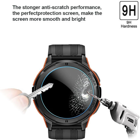 Compatible for OUKITEL BT10 Smartwatch Screen Protector,9H Tempered Glass Protective Film Compatible for OUKITEL BT10 / GAMSARO 1.43'' Smartwatch ...